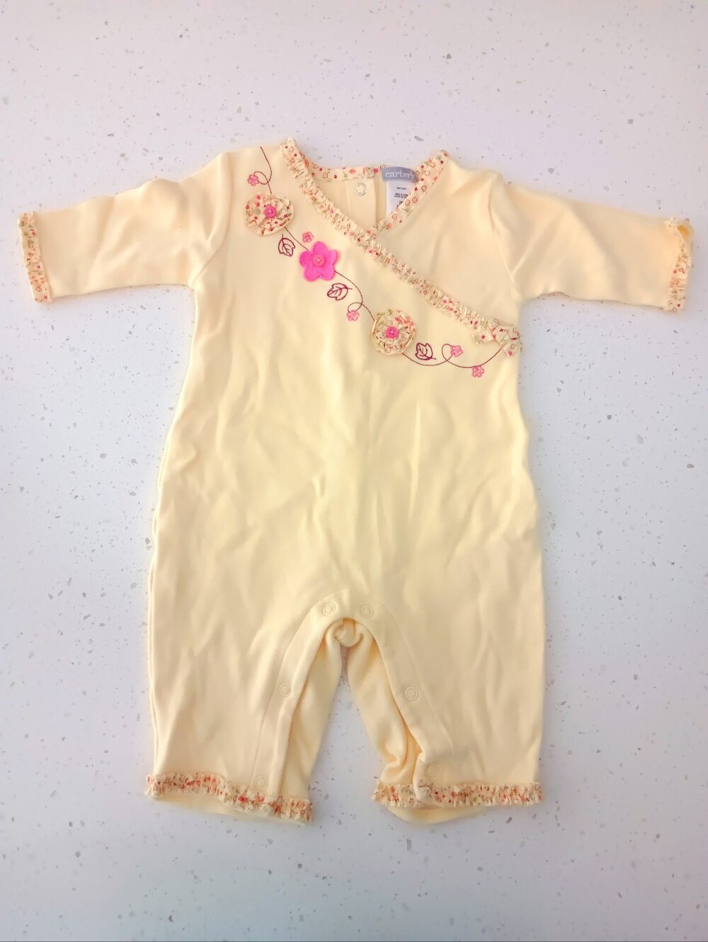 Vintage Carter's Yellow Floral Romper Size 3M